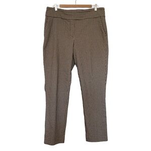 Straight Leg Ankle Dress Pants Brown Gingham Sz 16